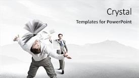  Presentation with book - Slide set consisting of trying to evade from thrown background and a white colored foreground