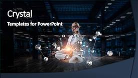  Presentation with find - Amazing slide deck having trying to find balance 3d backdrop and a black colored foreground