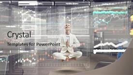  Presentation with find - Cool new PPT theme with trying to find balance mixed backdrop and a light gray colored foreground