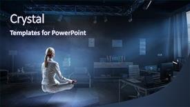  Presentation with work life balance - Cool new slides with trying to find balance backdrop and a navy blue colored foreground