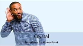  Presentation with beard - Presentation theme consisting of trying to listen to interesting background and a light blue colored foreground