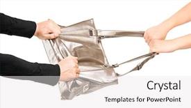  Presentation with bag - Colorful slide deck enhanced with trying to steal a hand backdrop and a white colored foreground