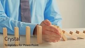  Presentation with stop the violence - PPT layouts featuring trying to stop toppling domino background and a coral colored foreground