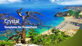  Presentation with fantastic beast - Amazing slides having tsambika bay on rhodes island backdrop and a ocean colored foreground