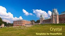  Presentation with museum - PPT layouts having tsaritsino-palace-russian-museum background and a tawny brown colored foreground