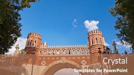  Presentation with museum - Colorful slide set enhanced with tsaritsino-palace-russian-museum backdrop and a coral colored foreground