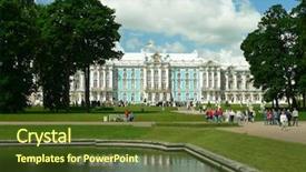  Presentation with russia - PPT theme having tsarskoe syolo pushkin in russia background and a tawny brown colored foreground