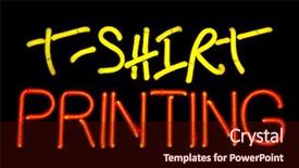  Presentation with tshirt - Presentation theme featuring tshirt printing neon sign isolated background and a wine colored foreground
