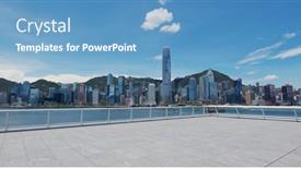  Presentation with outdoor mall - Cool new slides with tsim-sha-tsui-hong-kong backdrop and a teal colored foreground