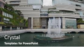  Presentation with water fountain - Colorful slide deck enhanced with tsim-sha-tsui-hong-kong backdrop and a dark gray colored foreground
