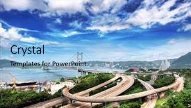  Presentation with bridge - Theme consisting of tsing ma bridge at day background and a light blue colored foreground