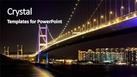  Presentation with hongkong - Theme consisting of tsing ma bridge at hongkong background and a black colored foreground
