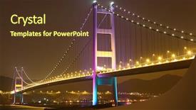  Presentation with hong kon - Presentation with suspension wire - tsing ma bridge in hong background and a tawny brown colored foreground