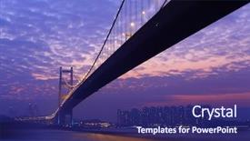  Presentation with bridge construction - Colorful presentation enhanced with tsing ma bridge in hong backdrop and a violet colored foreground
