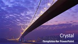 Presentation with bridge construction - Beautiful slide deck featuring tsing ma bridge backdrop and a violet colored foreground