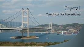  Presentation with suspension - Audience pleasing PPT layouts consisting of tsing-ma-suspension-bridge backdrop and a light blue colored foreground