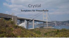  Presentation with suspension bridge - Amazing presentation theme having tsing-ma-suspension-bridge backdrop and a light blue colored foreground