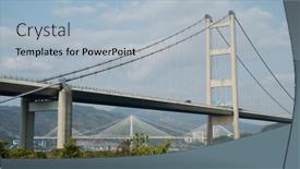  Presentation with suspension bridge - Slide deck featuring tsing-ma-suspension-bridge background and a light blue colored foreground