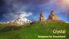  Presentation with solemnity of most holy trinity - Theme enhanced with tsminda sameba holy trinity church background and a tawny brown colored foreground