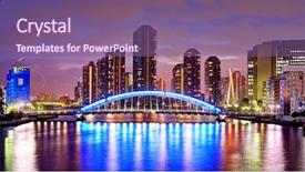  Presentation with tokyo - Slides featuring tsukishima tokyo japan skyline crowded background and a violet colored foreground