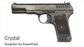 Presentation with world war - Presentation theme having tt - soviet tt33 pistol from 1942 background and a white colored foreground