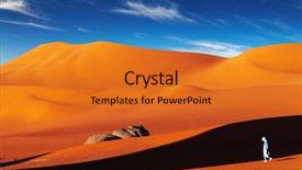  Presentation with sahara - Presentation theme enhanced with tuareg in desert at sunset background and a gold colored foreground
