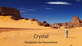  Presentation with sahara - Audience pleasing slide deck consisting of tuareg in desert sahara desert backdrop and a yellow colored foreground