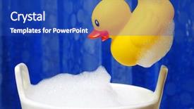  Presentation with tub - Colorful slide deck enhanced with tub filled with sudsy bubble backdrop and a royal blue colored foreground