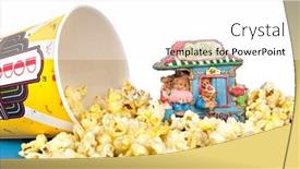  Presentation with tub - Slides having tub-of-spilled-popcorn-surrounds background and a white colored foreground