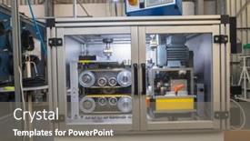  Presentation with factory machine - Slide set having tube-cutting-machine background and a  colored foreground