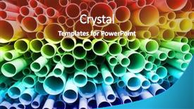 Presentation with pvc - Colorful presentation design enhanced with color rainbow of pvc pipes backdrop and a tawny brown colored foreground
