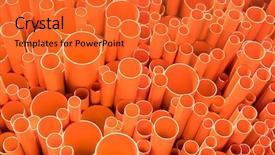  Presentation with construction site construction - Cool new presentation with sewer pipelines - pvc pipes stacked in construction backdrop and a red colored foreground