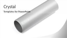  Presentation with pipe - Beautiful slides featuring sewer pipelines - short plastic pipe isolated backdrop and a white colored foreground