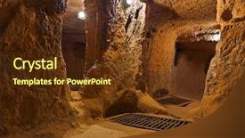  Presentation with cappadocia - Audience pleasing PPT theme consisting of tube formation - derinkuyu cave city in cappadocia backdrop and a  colored foreground