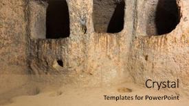  Presentation with cappadocia - Presentation design featuring tube formation - derinkuyu cave city in cappadocia background and a  colored foreground