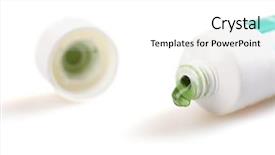  Presentation with white green - Presentation theme enhanced with tube of green ointment isolated background and a white colored foreground