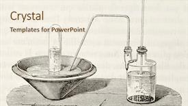  Presentation with water equipment laboratory - Colorful slides enhanced with tube reaction - antique illustration of laboratory equipment backdrop and a cream colored foreground