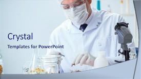  Presentation with oil and perfumes - Colorful PPT layouts enhanced with tube rose - chemist mixing perfumes backdrop and a sky blue colored foreground