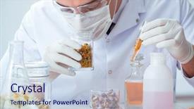  Presentation with chemist - PPT layouts consisting of tube rose - chemist mixing perfumes background and a lemonade colored foreground