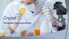  Presentation with chemist - Slide deck having tube rose - chemist mixing perfumes background and a sky blue colored foreground