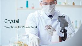  Presentation with chemist - Slide deck enhanced with tube rose - chemist mixing perfumes background and a sky blue colored foreground