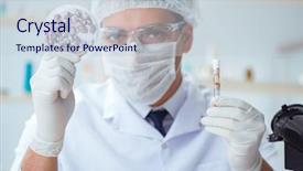  Presentation with chemist - PPT theme with tube rose - chemist mixing perfumes background and a  colored foreground