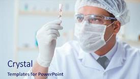  Presentation with oil and perfumes - Cool new slide deck with tube rose - chemist mixing perfumes backdrop and a sky blue colored foreground