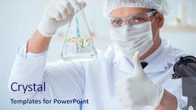  Presentation with chemist - Amazing theme having tube rose - chemist mixing perfumes backdrop and a sky blue colored foreground