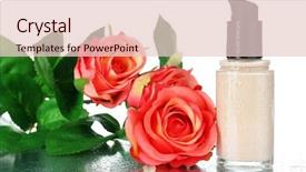  Presentation with foundation - PPT theme with tube rose - foundation cream close up background and a  colored foreground