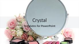  Presentation with cosmetics make up - Presentation theme with hollywood award - lamps on stage ceiling lamps background and a dark gray colored foreground