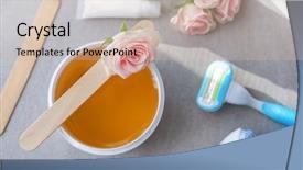  Presentation with hair - Audience pleasing presentation consisting of tube rose - set for hair removal backdrop and a soft green colored foreground