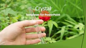  Presentation with earth water and plants - Theme enhanced with tube water in hand rose background and a tawny brown colored foreground