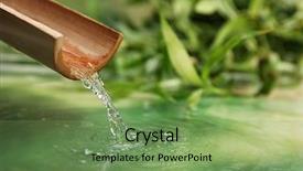  Presentation with pouring water - PPT theme enhanced with tube well - beautiful spa composition with pouring background and a seafoam green colored foreground