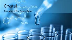  Presentation with pipette - Amazing slide deck having tube with liquid closeup pharmaceutical backdrop and a light blue colored foreground